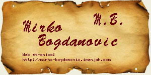 Mirko Bogdanović vizit kartica
